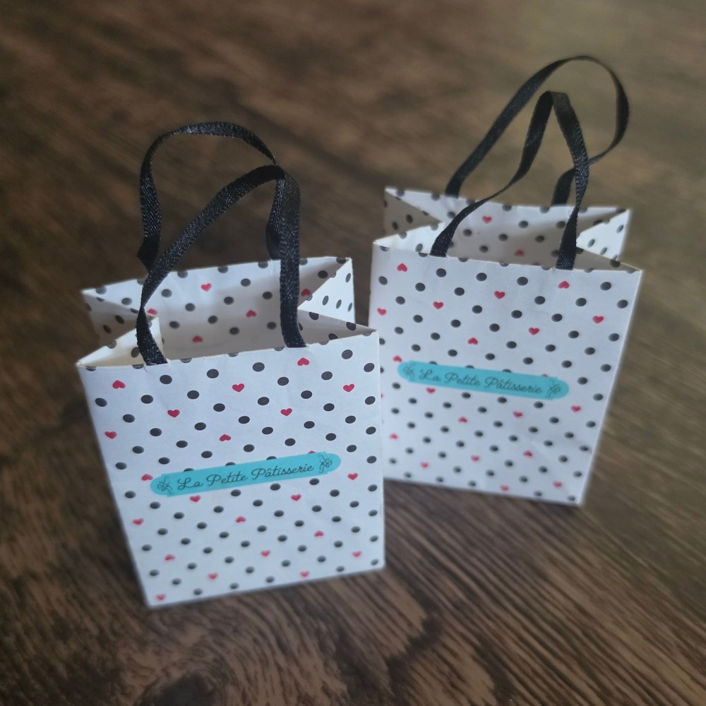 AMERICAN‎ GIRL Shopping Bags Kids White Polka Dot Grace Thomas Patisserie Set